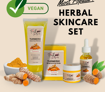 Turmeric Skincare Kit - Turmeric Serum -Turmeric Vit. C Cream - Turmeric Cleanser - Turmeric Soap